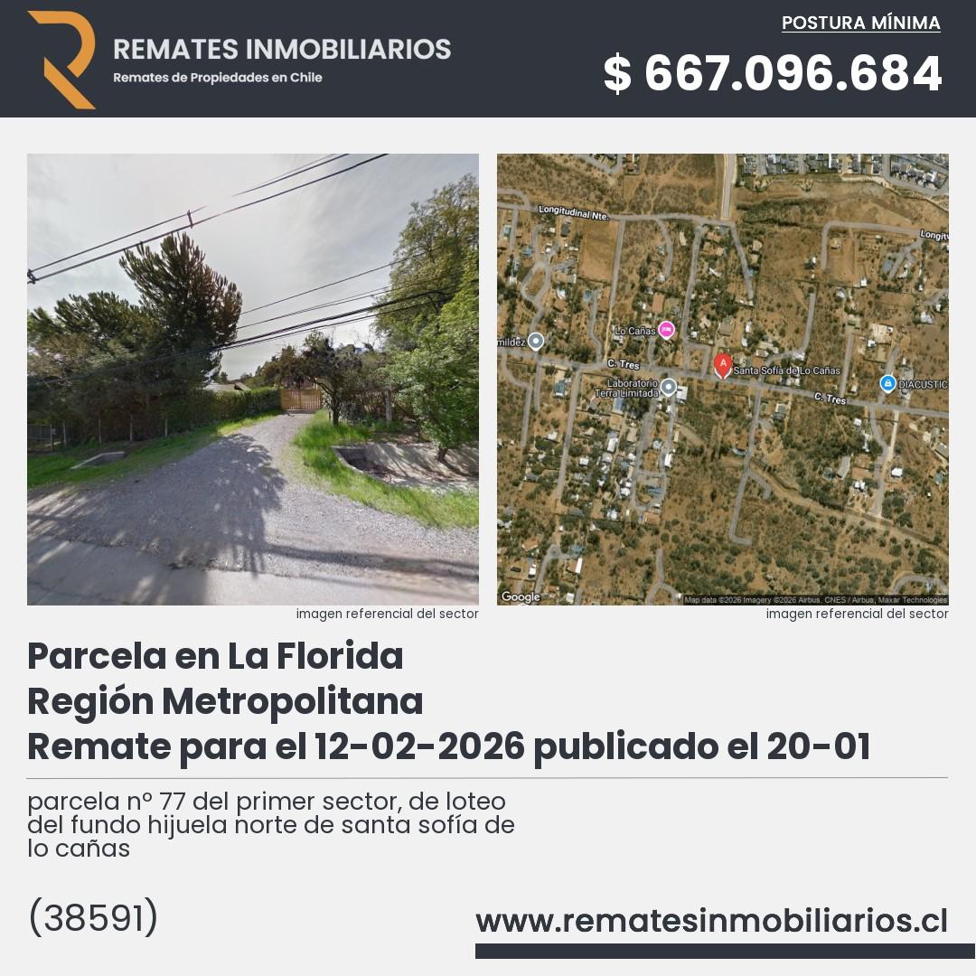 Imagen ficha parcela nº 77 del primer sector, de loteo del fundo hijuela norte de santa sofía de lo cañas