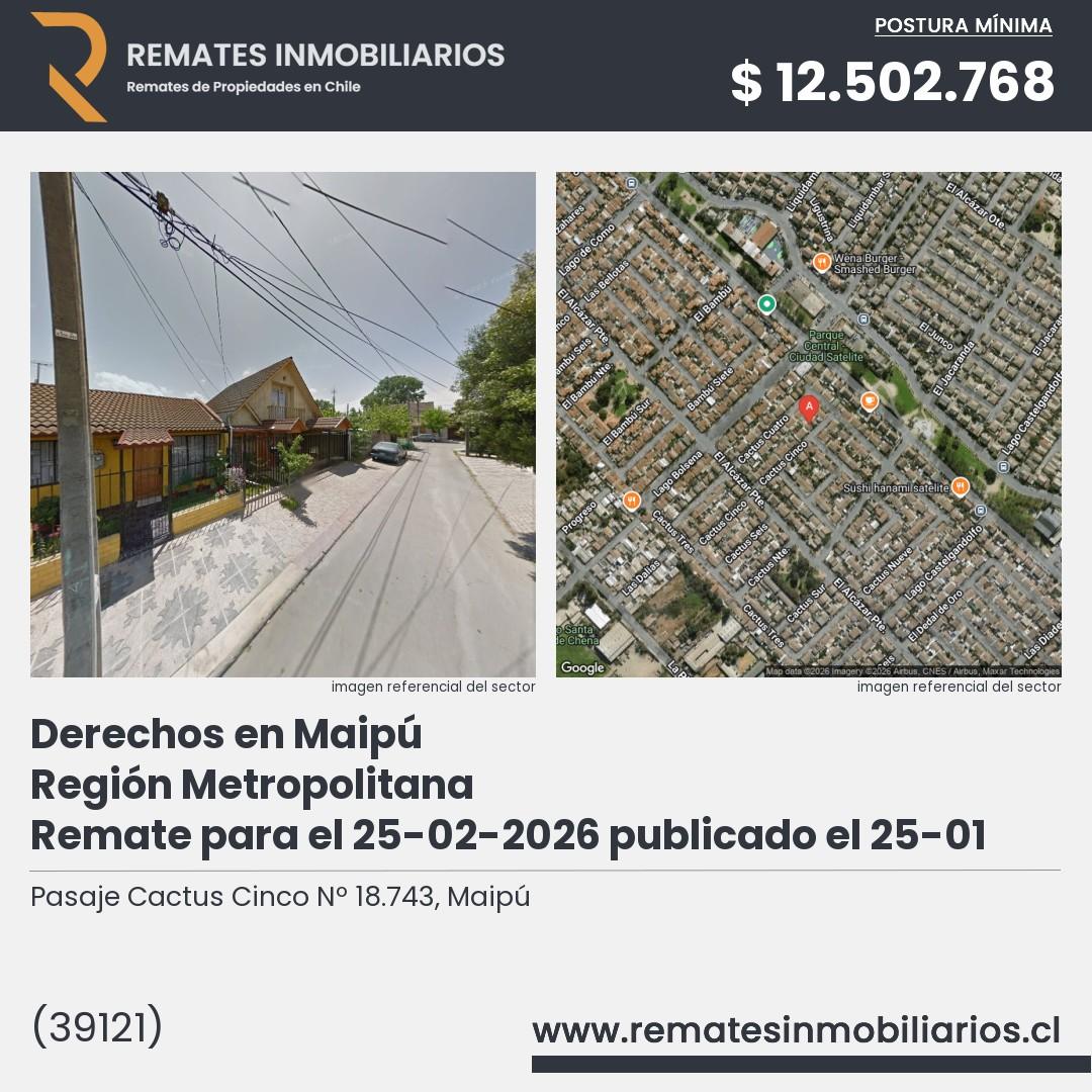 Imagen ficha Pasaje Cactus Cinco Nº 18.743, Maipú