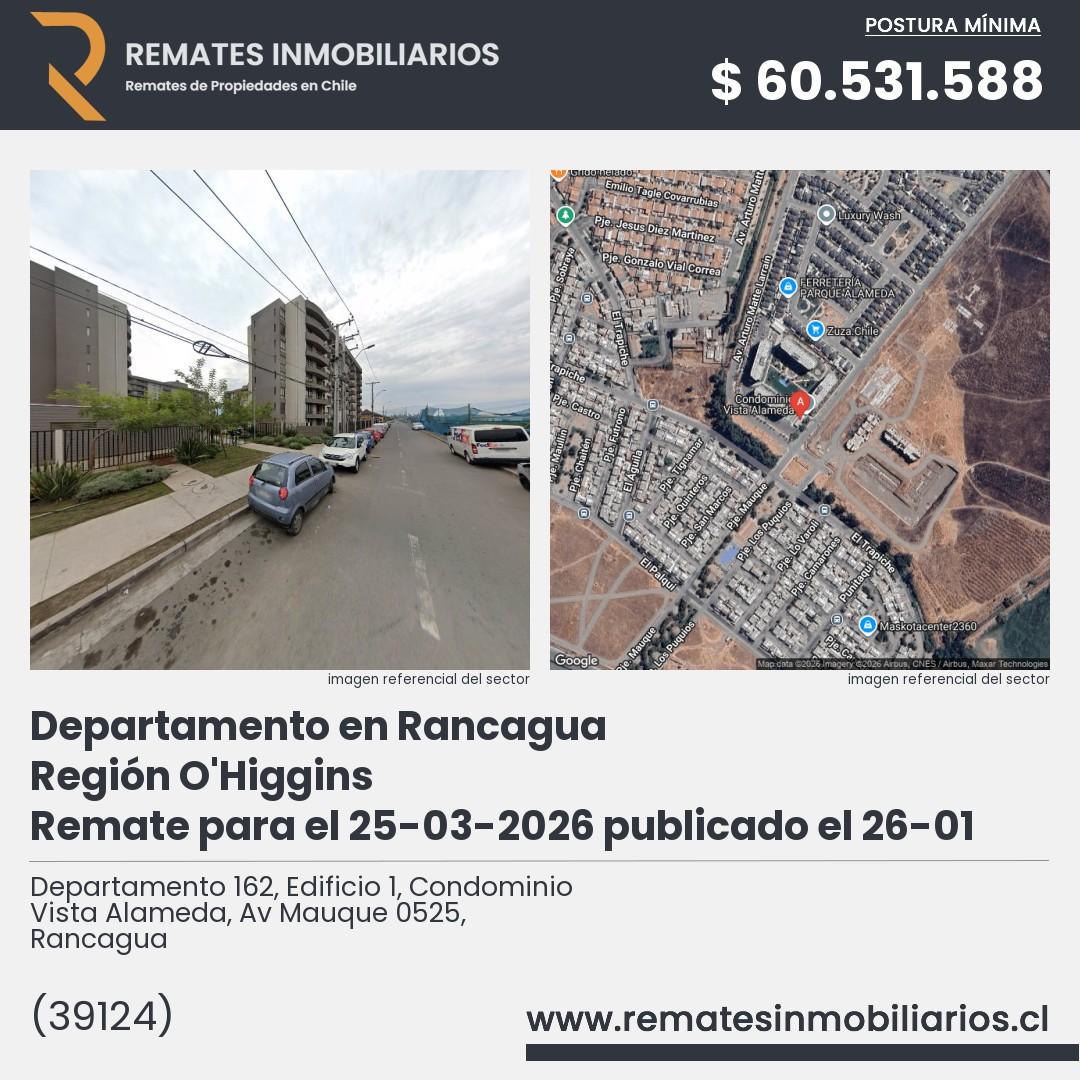 Imagen ficha Departamento 162, Edificio 1, Condominio Vista Alameda, Av Mauque 0525, Rancagua