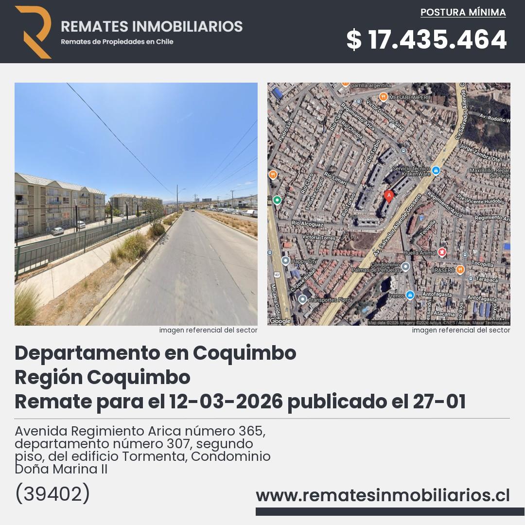 Imagen ficha Avenida Regimiento Arica número 365, departamento número 307, segundo piso, del edificio Tormenta, Condominio Doña Marina II