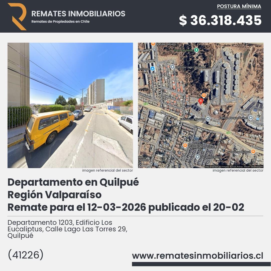 Imagen ficha Departamento 1203, Edificio Los Eucaliptus, Calle Lago Las Torres 29, Quilpué