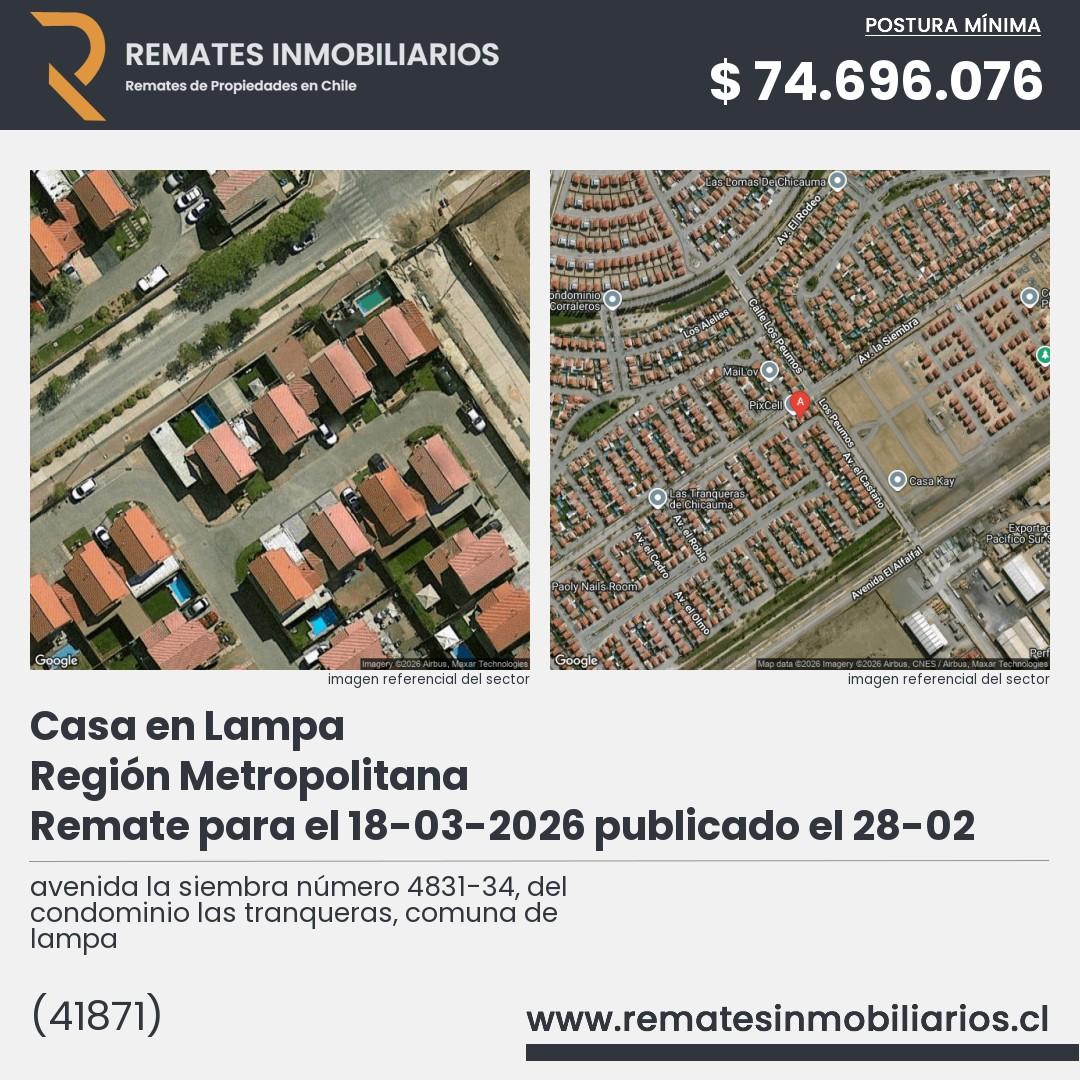 Imagen ficha avenida la siembra número 4831-34, del condominio las tranqueras, comuna de lampa