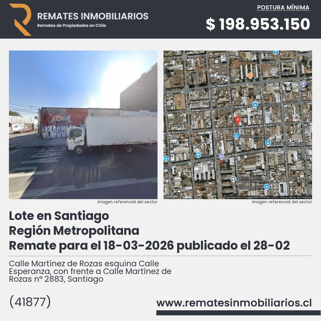 Imagen ficha Calle Martínez de Rozas esquina Calle Esperanza, con frente a Calle Martínez de Rozas n° 2883, Santiago