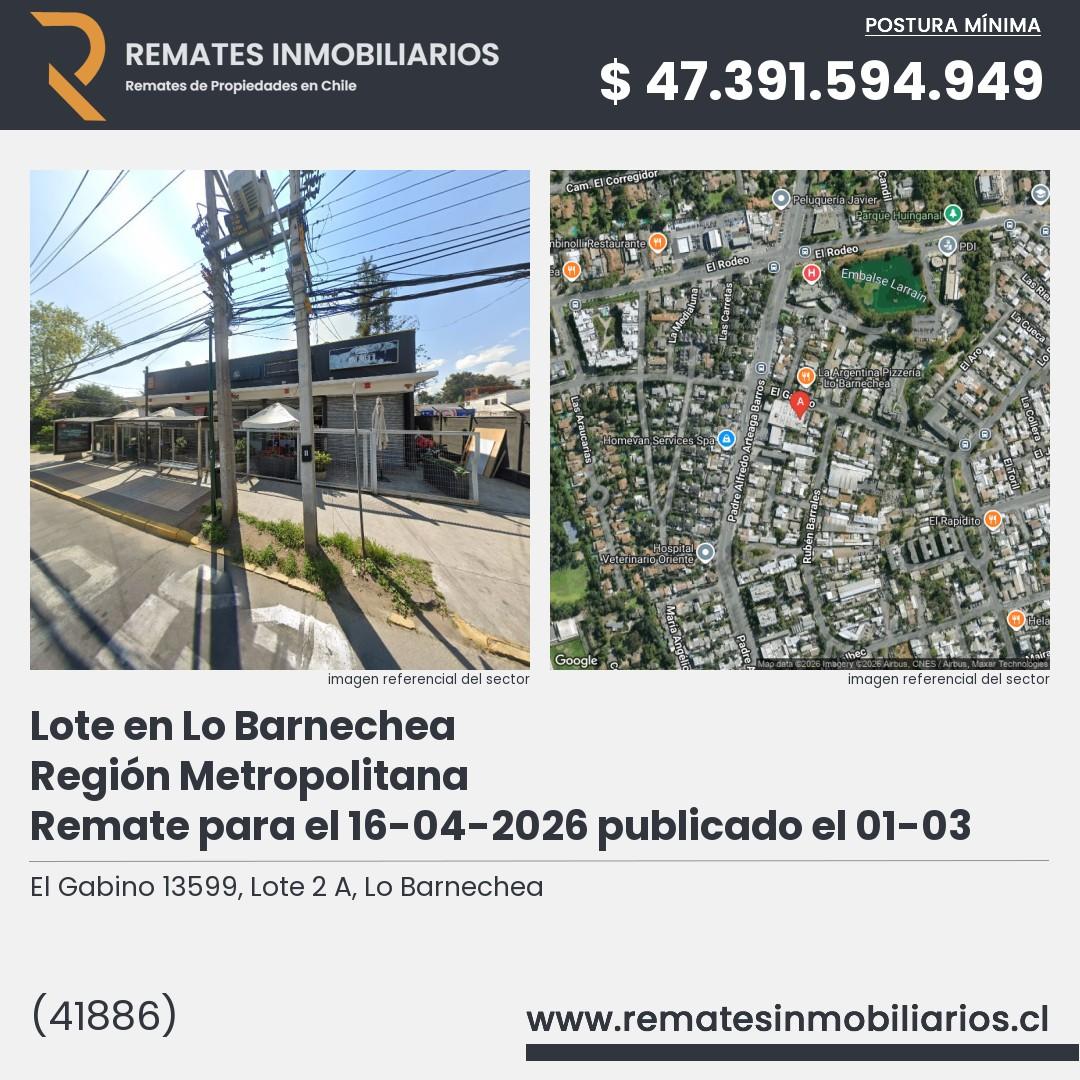 Imagen ficha El Gabino 13599, Lote 2 A, Lo Barnechea
