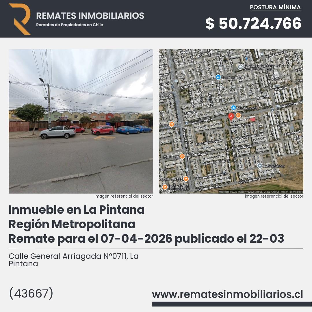 Imagen ficha Calle General Arriagada N°0711, La Pintana