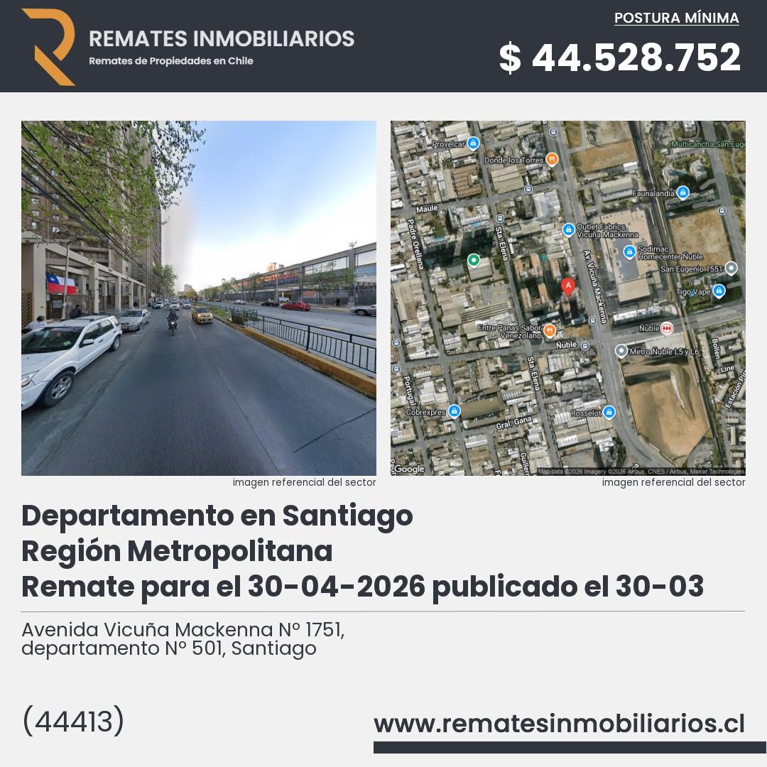 Imagen ficha Avenida Vicuña Mackenna Nº 1751, departamento Nº 501, Santiago