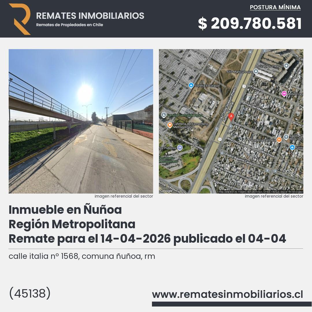 Imagen ficha calle italia nº 1568, comuna ñuñoa, rm