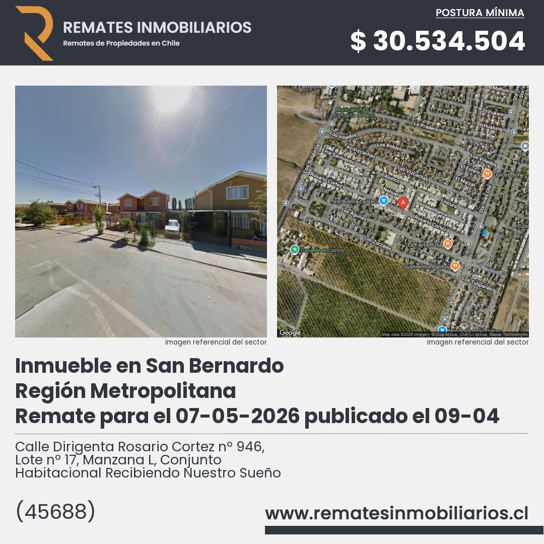 Imagen ficha Calle Dirigenta Rosario Cortez nº 946, Lote nº 17, Manzana L, Conjunto Habitacional Recibiendo Nuestro Sueño