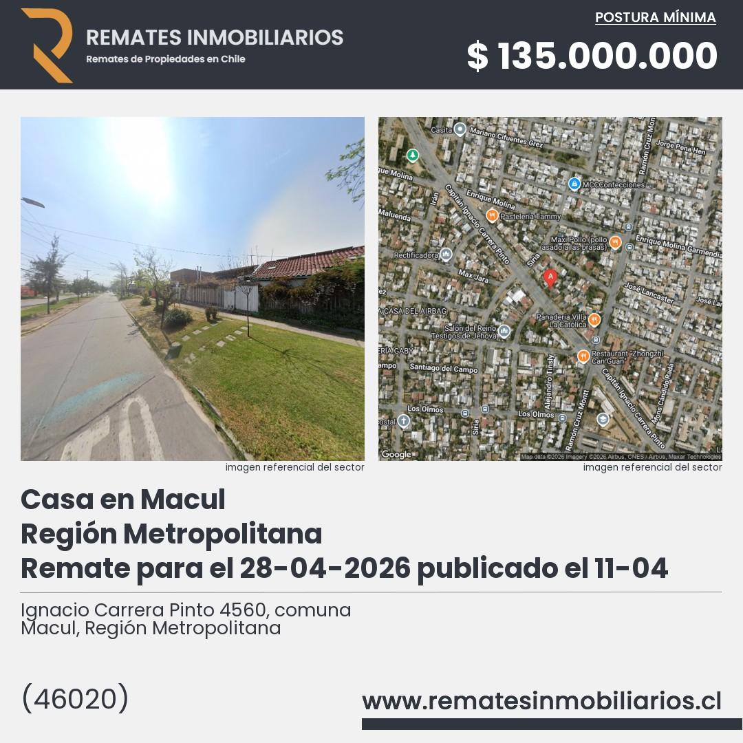 Imagen ficha Ignacio Carrera Pinto 4560, comuna Macul, Región Metropolitana