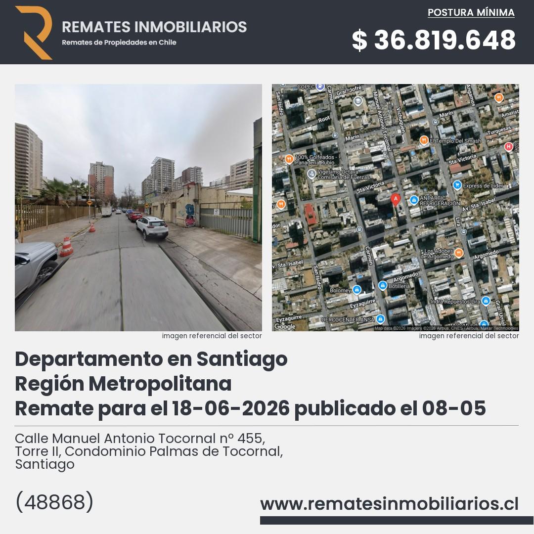 Imagen ficha Calle Manuel Antonio Tocornal nº 455, Torre II, Condominio Palmas de Tocornal, Santiago