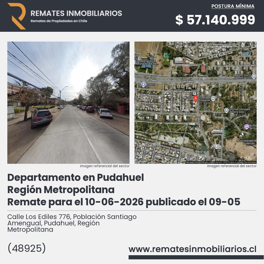 Imagen ficha Calle Los Ediles 776, Población Santiago Amengual, Pudahuel, Región Metropolitana