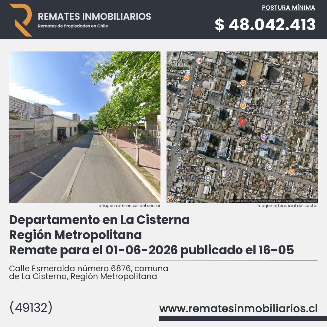 Imagen ficha Calle Esmeralda número 6876, comuna de La Cisterna, Región Metropolitana