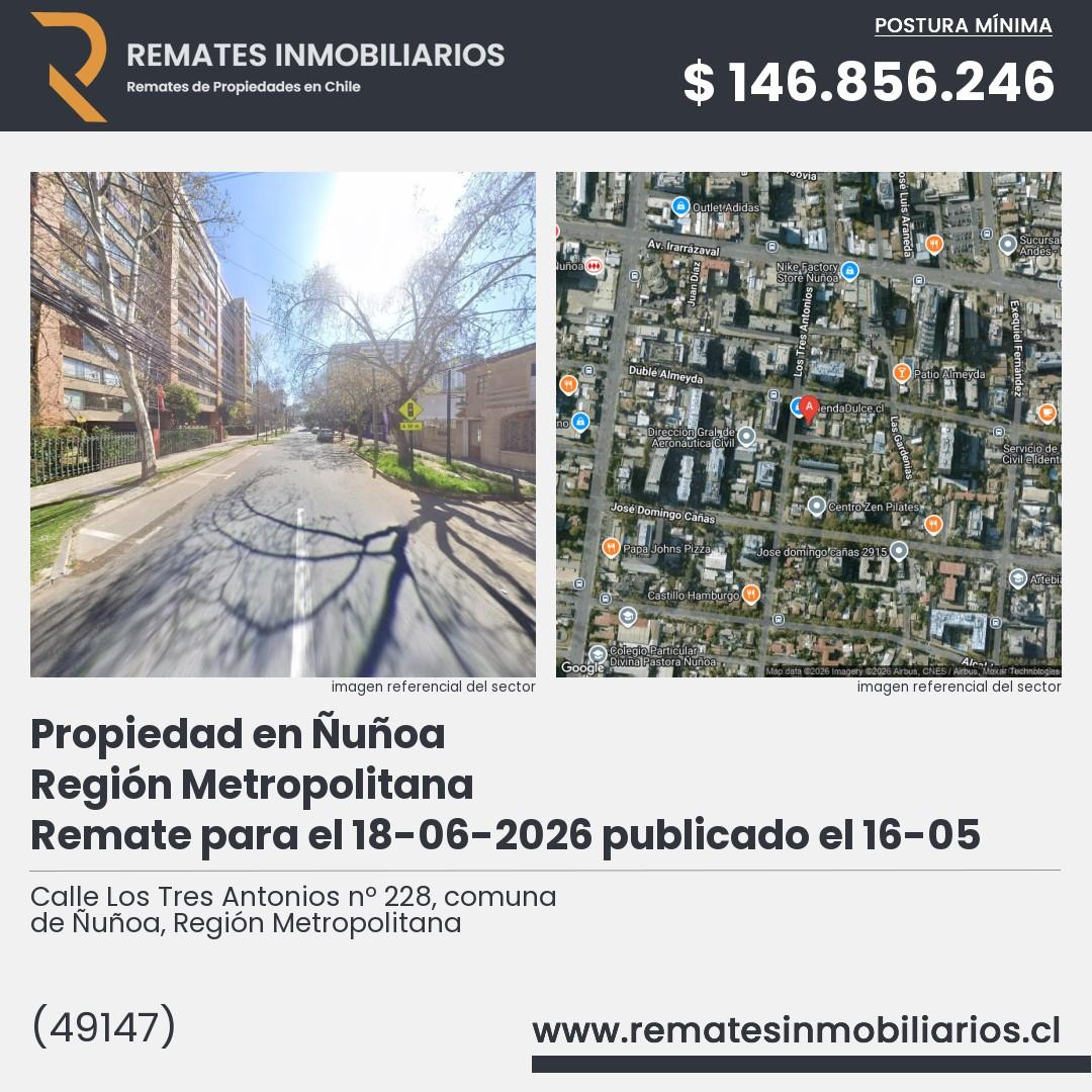 Imagen ficha Calle Los Tres Antonios nº 228, comuna de Ñuñoa, Región Metropolitana