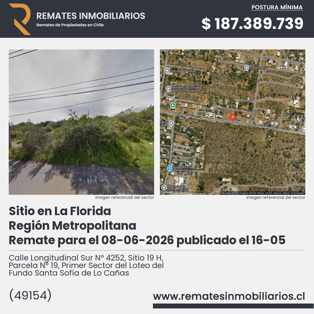 Imagen ficha Calle Longitudinal Sur N° 4252, Sitio 19 H, Parcela N° 19, Primer Sector del Loteo del Fundo Santa Sofía de Lo Cañas