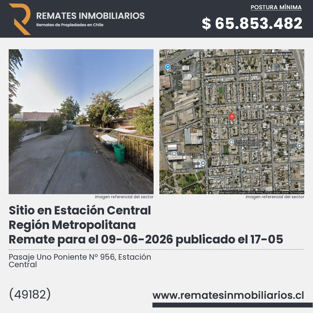 Imagen ficha Pasaje Uno Poniente Nº 956, Estación Central