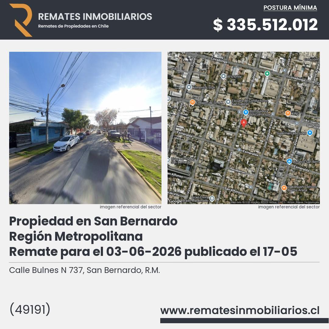 Imagen ficha Calle Bulnes N 737, San Bernardo, R.M.
