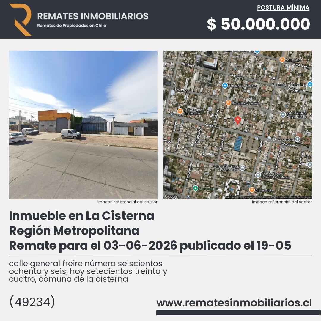 Imagen ficha calle general freire número seiscientos ochenta y seis, hoy setecientos treinta y cuatro, comuna de la cisterna