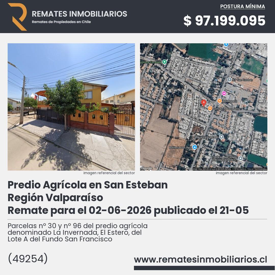 Imagen ficha Parcelas nº 30 y nº 96 del predio agrícola denominado La Invernada, El Estero, del Lote A del Fundo San Francisco
