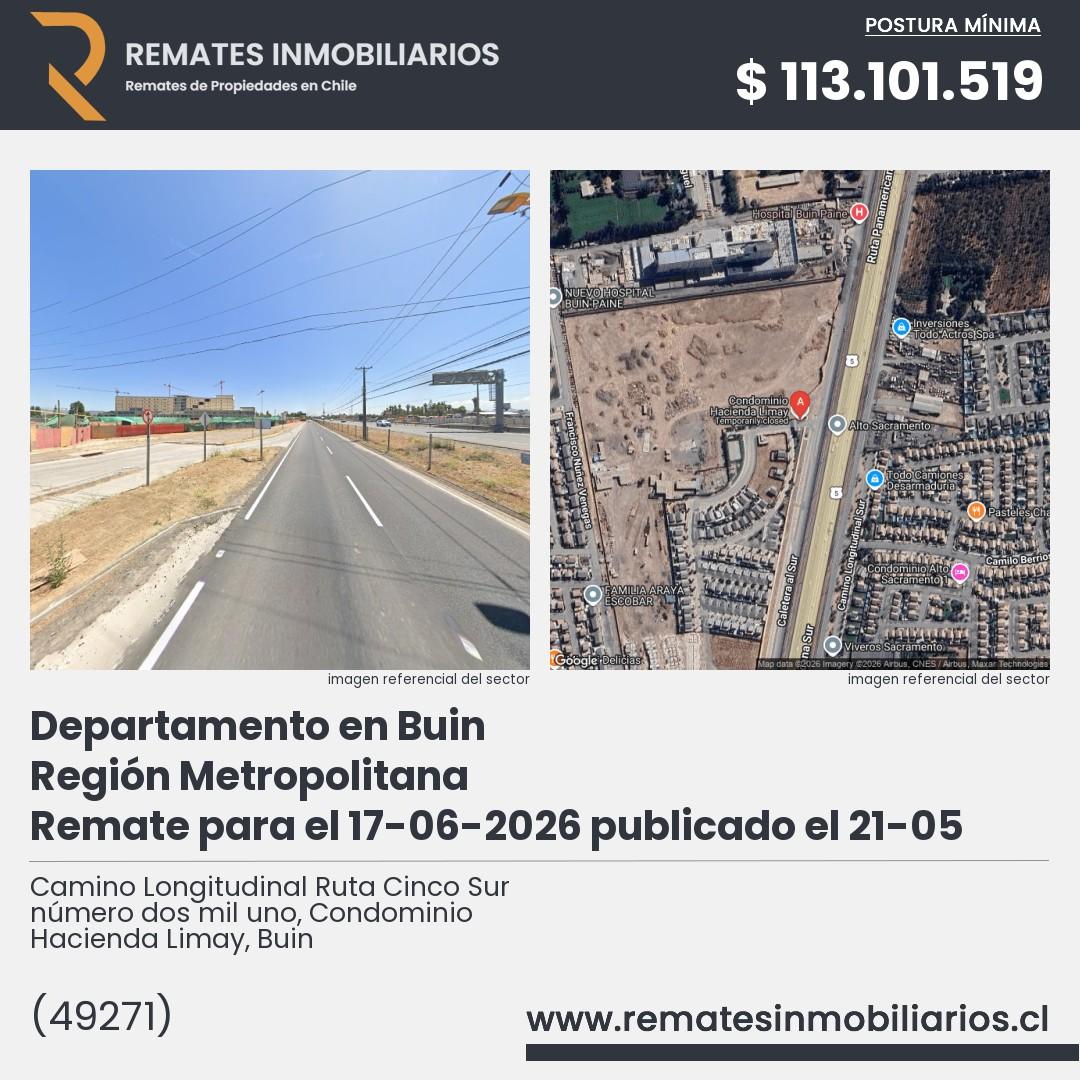 Imagen ficha Camino Longitudinal Ruta Cinco Sur número dos mil uno, Condominio Hacienda Limay, Buin