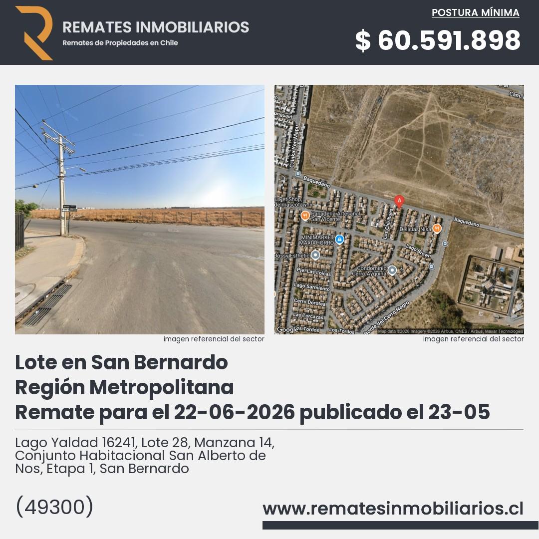 Imagen ficha Lago Yaldad 16241, Lote 28, Manzana 14, Conjunto Habitacional San Alberto de Nos, Etapa 1, San Bernardo