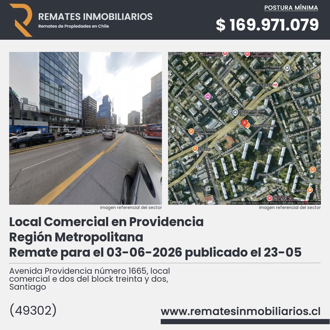 Imagen ficha Avenida Providencia número 1665, local comercial e dos del block treinta y dos, Santiago