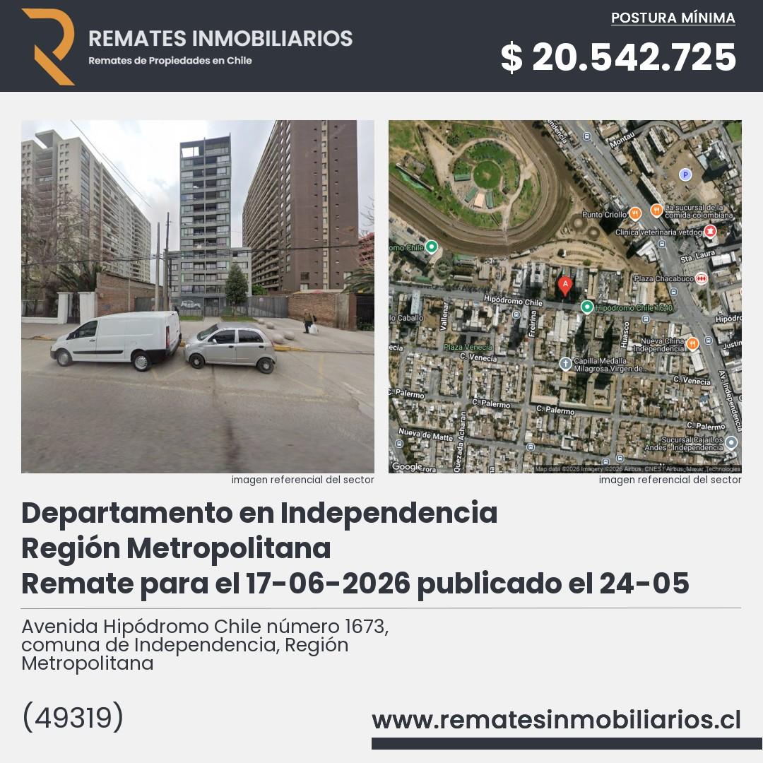 Imagen ficha Avenida Hipódromo Chile número 1673, comuna de Independencia, Región Metropolitana