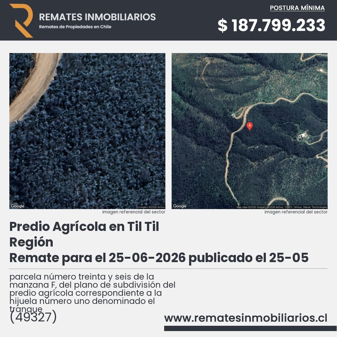 Imagen ficha parcela número treinta y seis de la manzana F, del plano de subdivisión del predio agrícola correspondiente a la hijuela número uno denominado el tranque