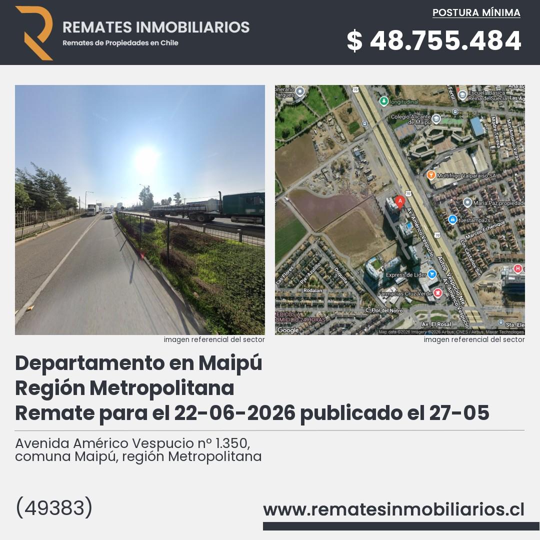 Imagen ficha Avenida Américo Vespucio nº 1.350, comuna Maipú, región Metropolitana