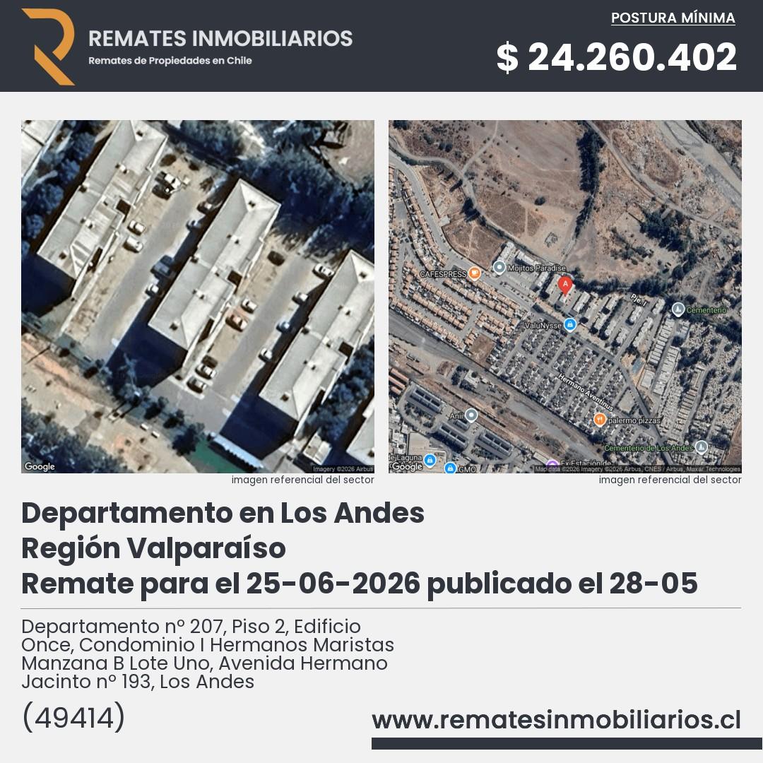 Imagen ficha Departamento nº 207, Piso 2, Edificio Once, Condominio I Hermanos Maristas Manzana B Lote Uno, Avenida Hermano Jacinto nº 193, Los Andes
