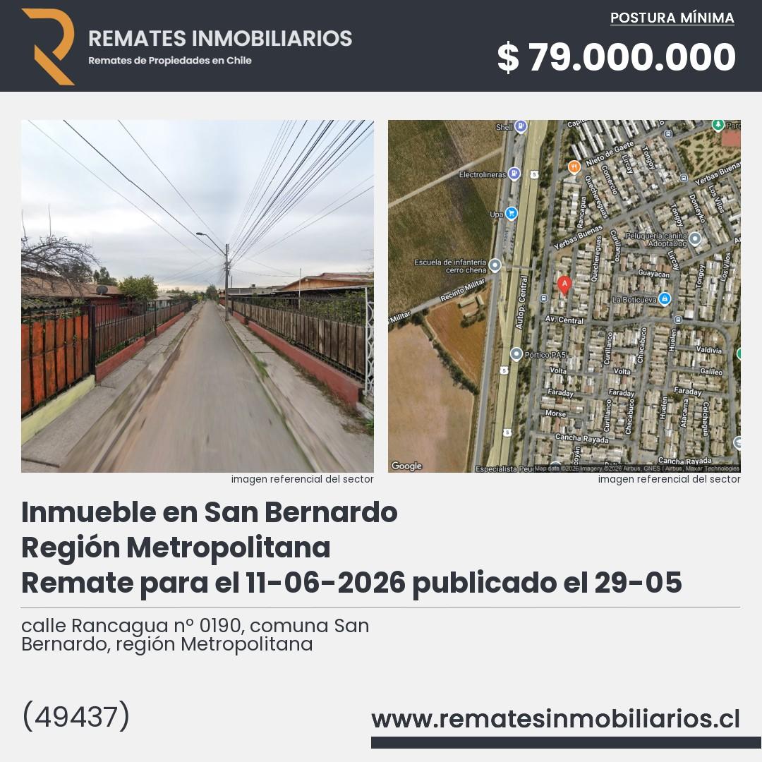 Imagen ficha calle Rancagua nº 0190, comuna San Bernardo, región Metropolitana