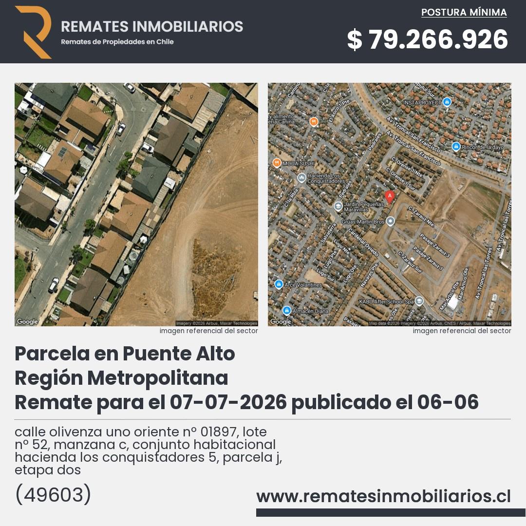 Imagen ficha calle olivenza uno oriente nº 01897, lote nº 52, manzana c, conjunto habitacional hacienda los conquistadores 5, parcela j, etapa dos