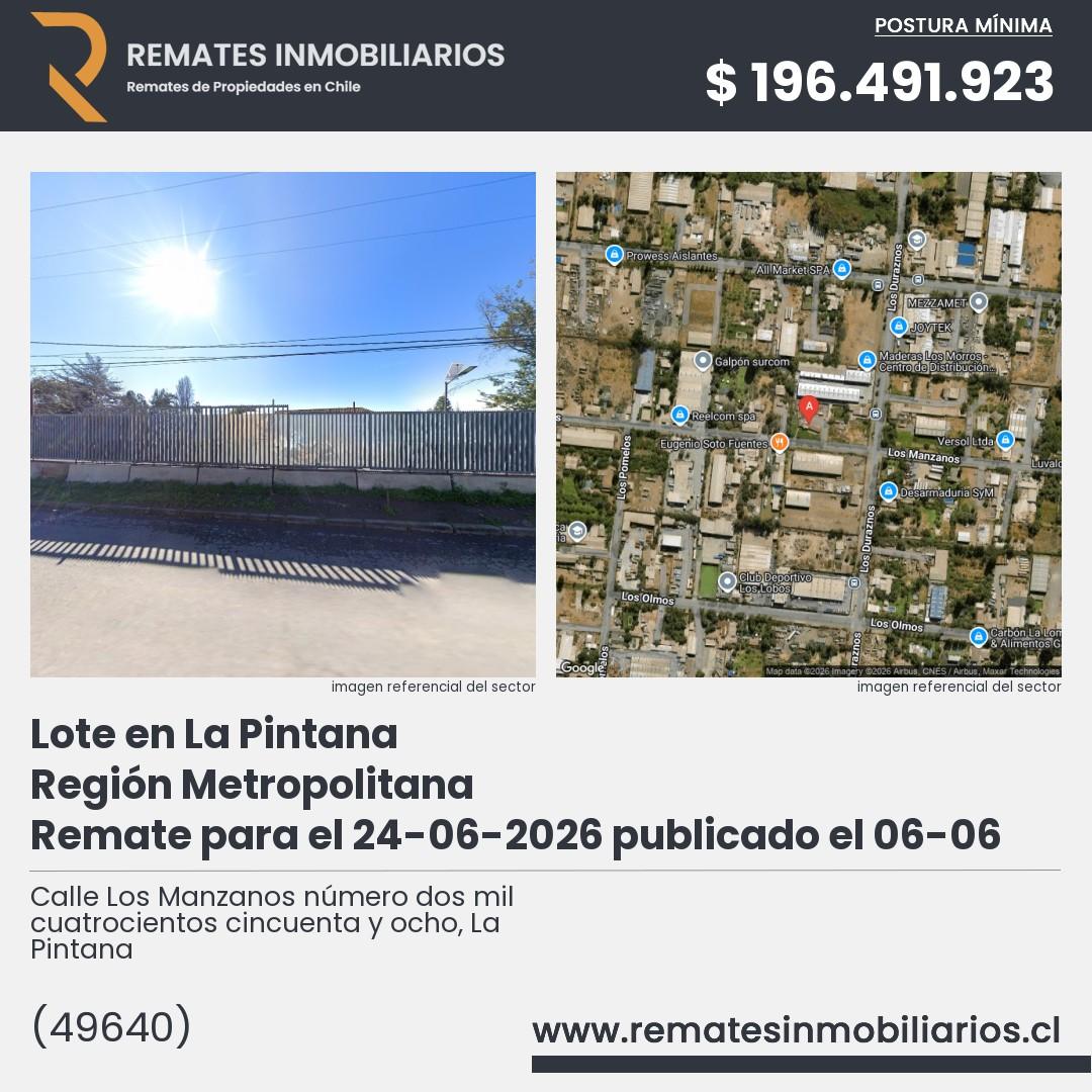 Imagen ficha Calle Los Manzanos número dos mil cuatrocientos cincuenta y ocho, La Pintana