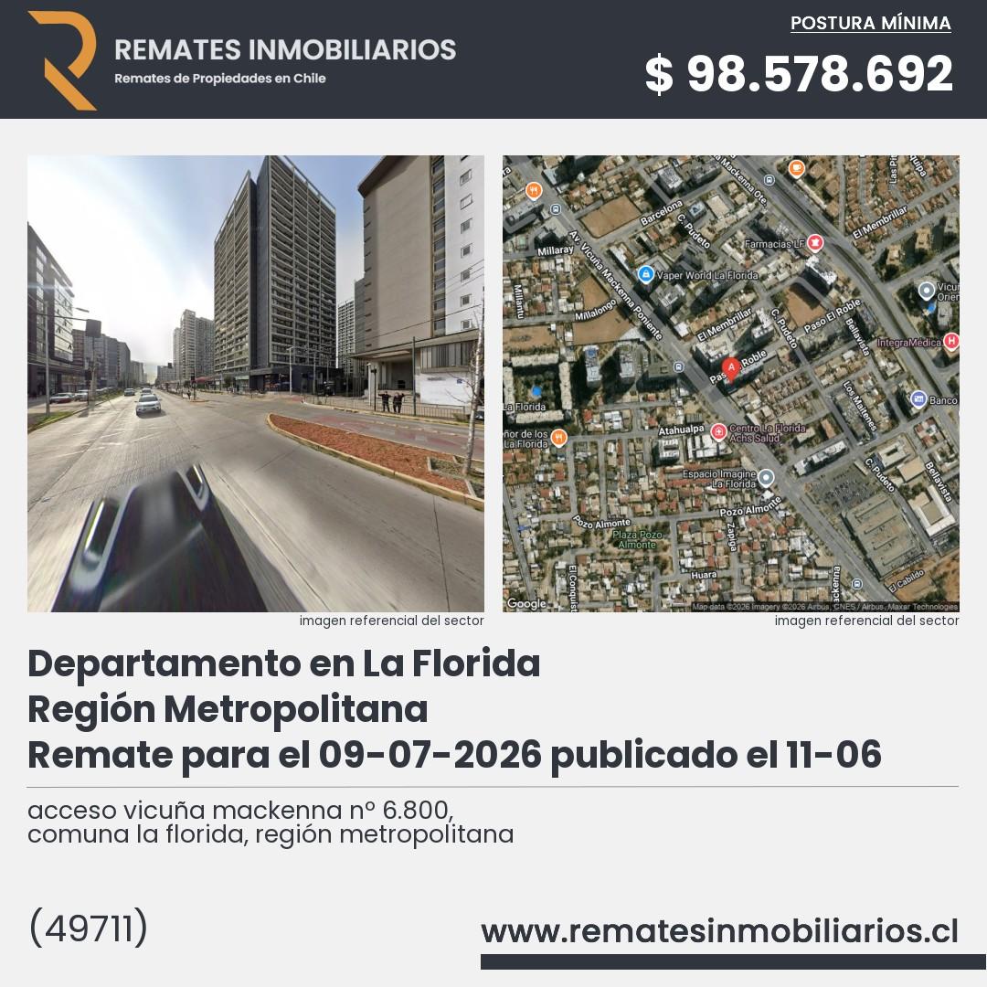 Imagen ficha acceso vicuña mackenna nº 6.800, comuna la florida, región metropolitana