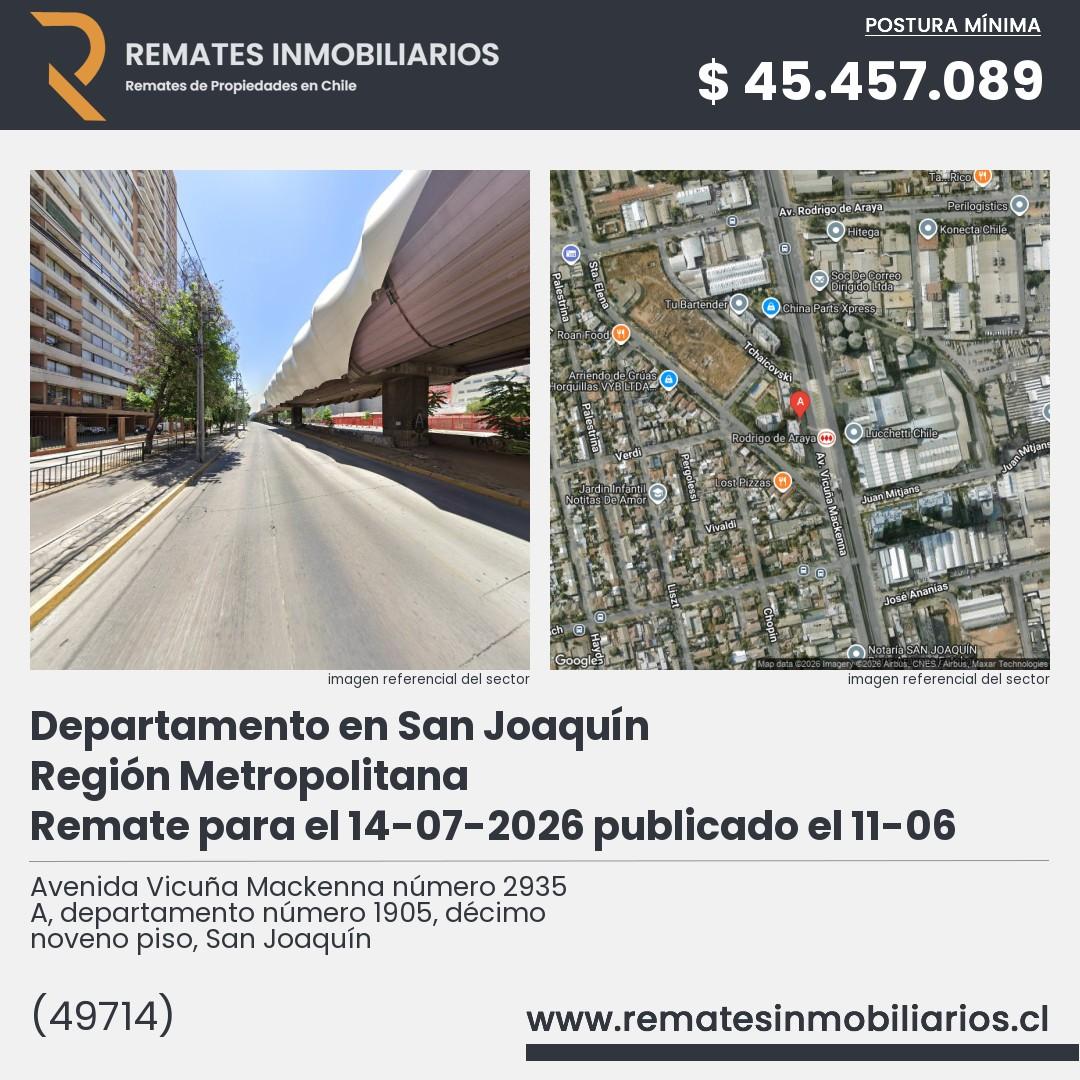 Imagen ficha Avenida Vicuña Mackenna número 2935 A, departamento número 1905, décimo noveno piso, San Joaquín