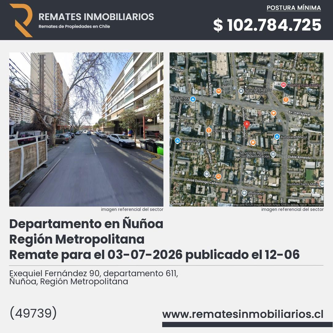 Imagen ficha Exequiel Fernández 90, departamento 611, Ñuñoa, Región Metropolitana