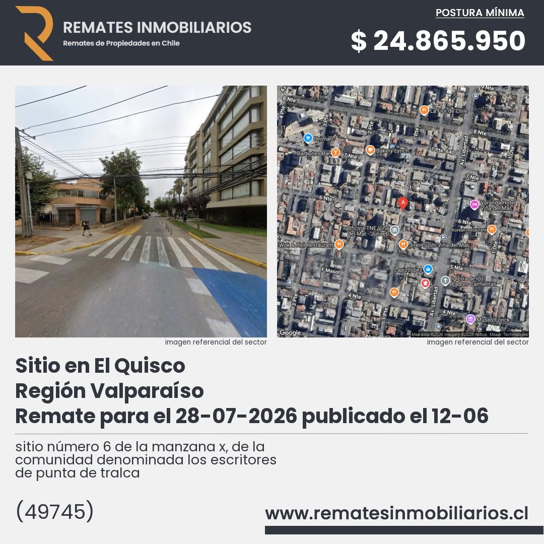 Imagen ficha sitio número 6 de la manzana x, de la comunidad denominada los escritores de punta de tralca