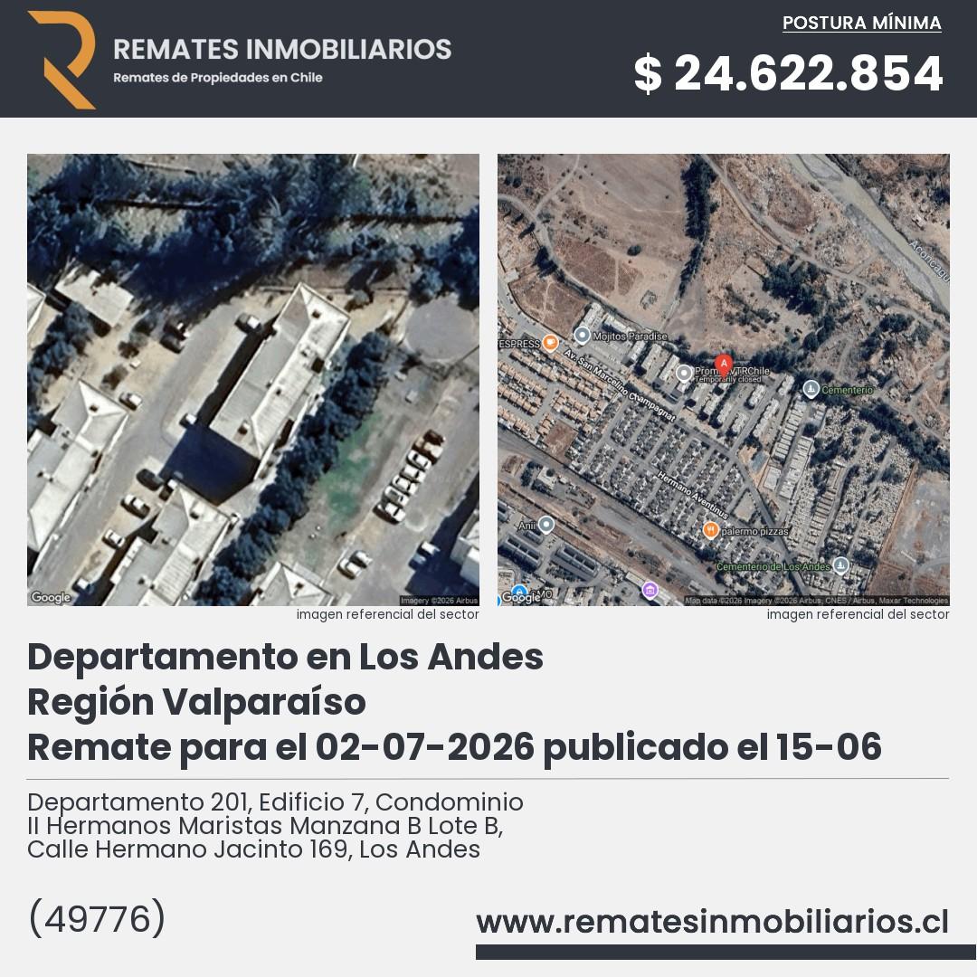 Imagen ficha Departamento 201, Edificio 7, Condominio II Hermanos Maristas Manzana B Lote B, Calle Hermano Jacinto 169, Los Andes