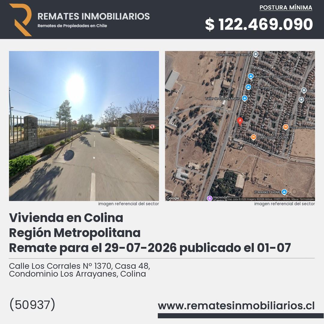 Imagen ficha Calle Los Corrales Nº 1370, Casa 48, Condominio Los Arrayanes, Colina