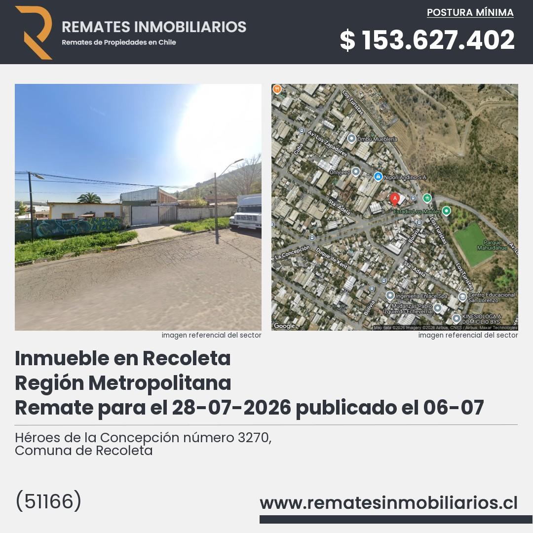 Imagen ficha Héroes de la Concepción número 3270, Comuna de Recoleta