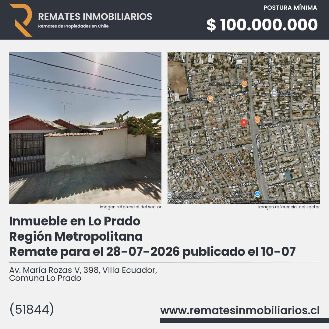 Imagen ficha Av. María Rozas V, 398, Villa Ecuador, Comuna Lo Prado