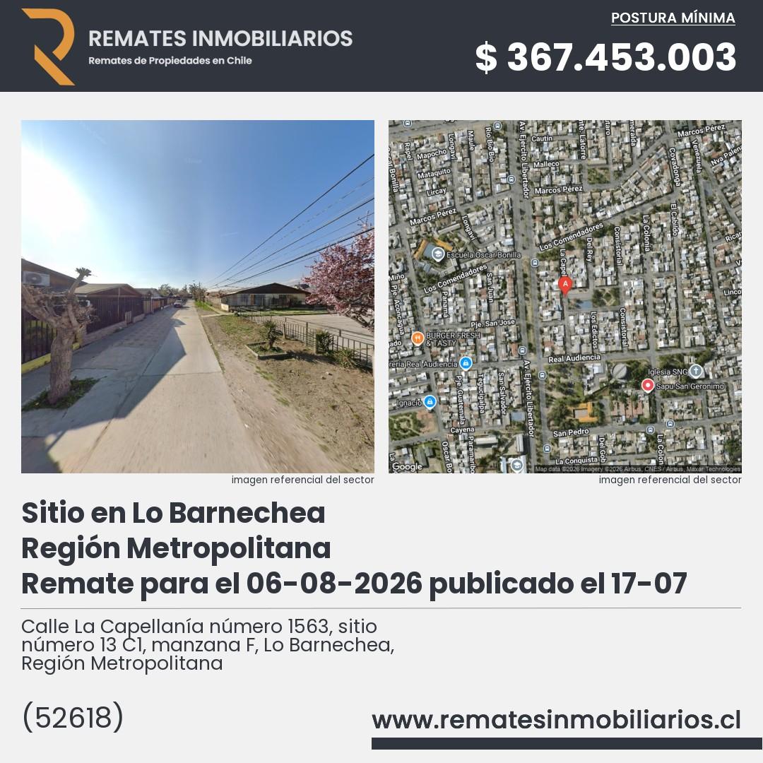 Imagen ficha Calle La Capellanía número 1563, sitio número 13 C1, manzana F, Lo Barnechea, Región Metropolitana