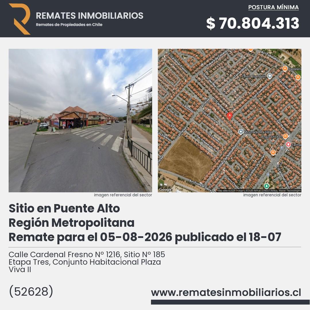 Imagen ficha Calle Cardenal Fresno Nº 1216, Sitio Nº 185 Etapa Tres, Conjunto Habitacional Plaza Viva II