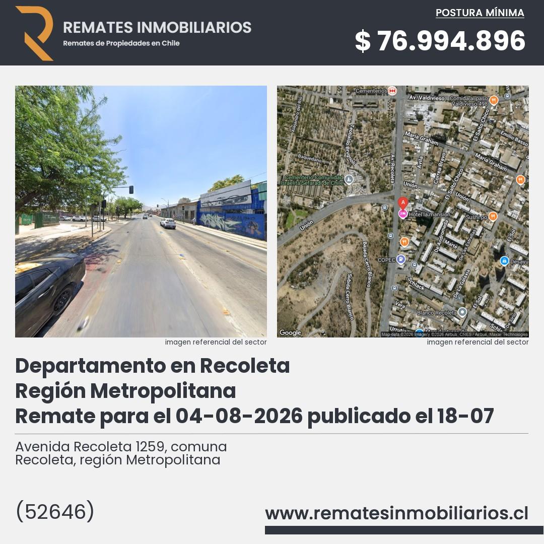 Imagen ficha Avenida Recoleta 1259, comuna Recoleta, región Metropolitana