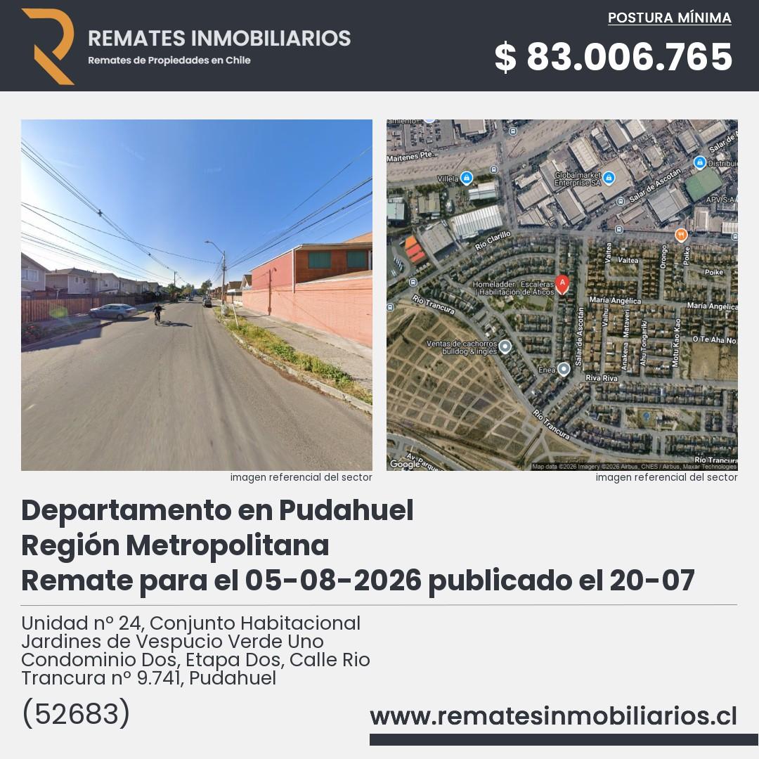 Imagen ficha Unidad nº 24, Conjunto Habitacional Jardines de Vespucio Verde Uno Condominio Dos, Etapa Dos, Calle Rio Trancura nº 9.741, Pudahuel
