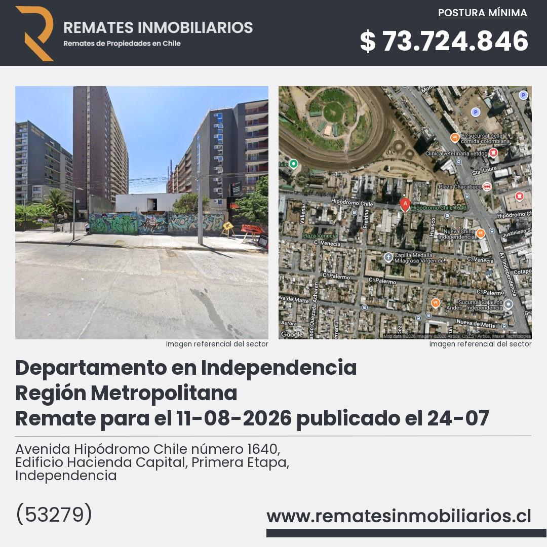 Imagen ficha Avenida Hipódromo Chile número 1640, Edificio Hacienda Capital, Primera Etapa, Independencia