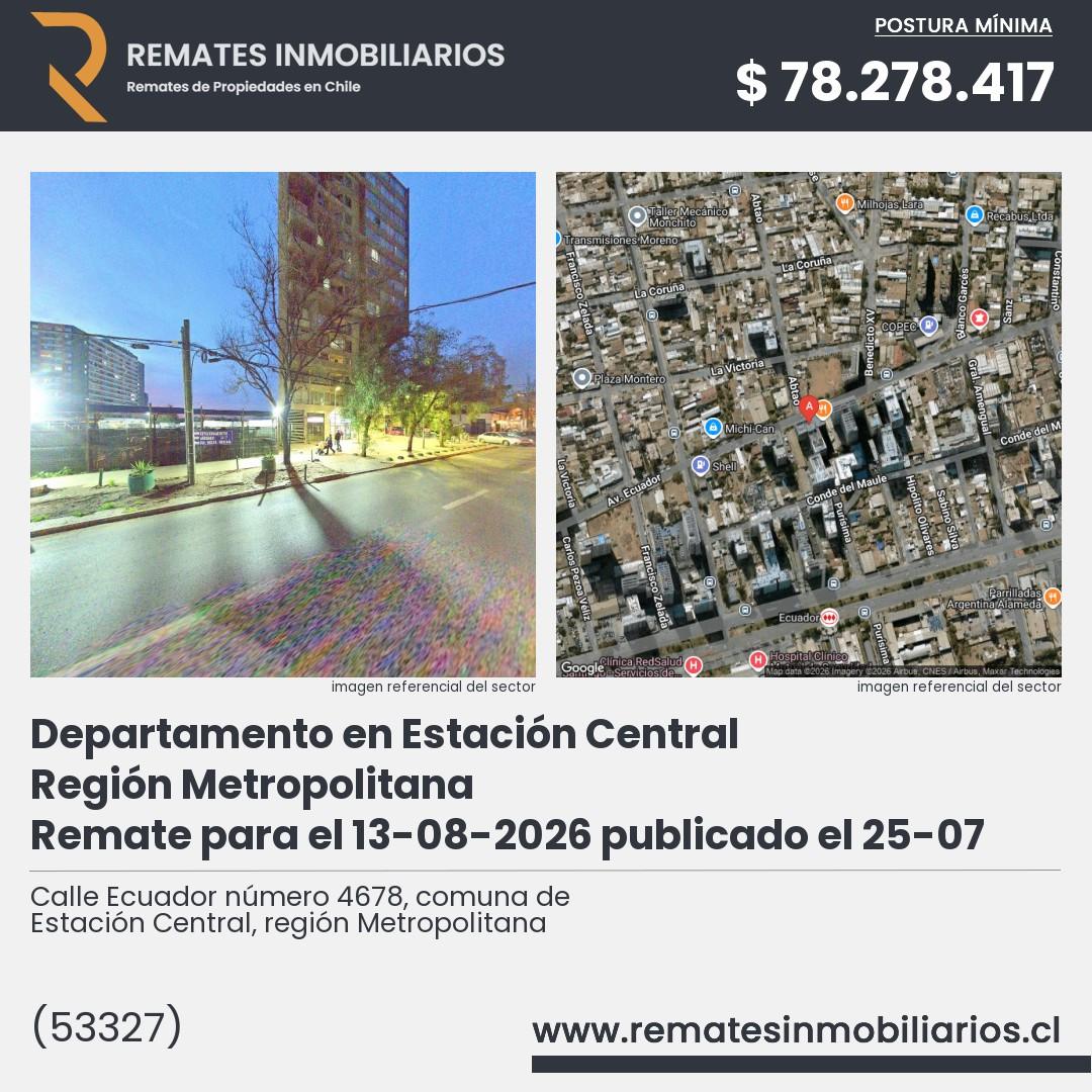 Imagen ficha Calle Ecuador número 4678, comuna de Estación Central, región Metropolitana