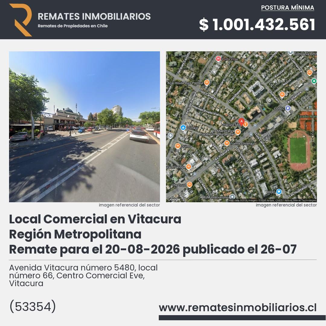 Imagen ficha Avenida Vitacura número 5480, local número 66, Centro Comercial Eve, Vitacura