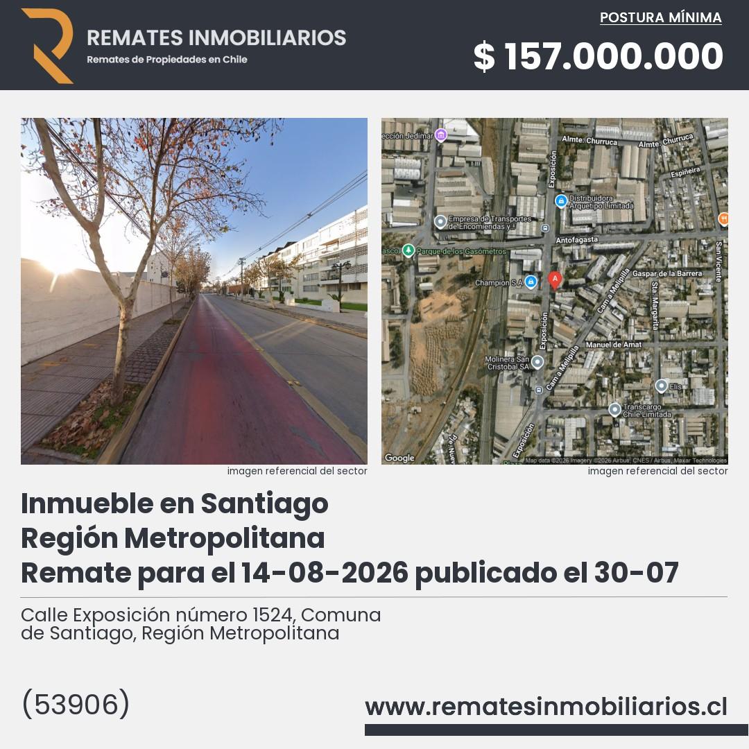 Imagen ficha Calle Exposición número 1524, Comuna de Santiago, Región Metropolitana