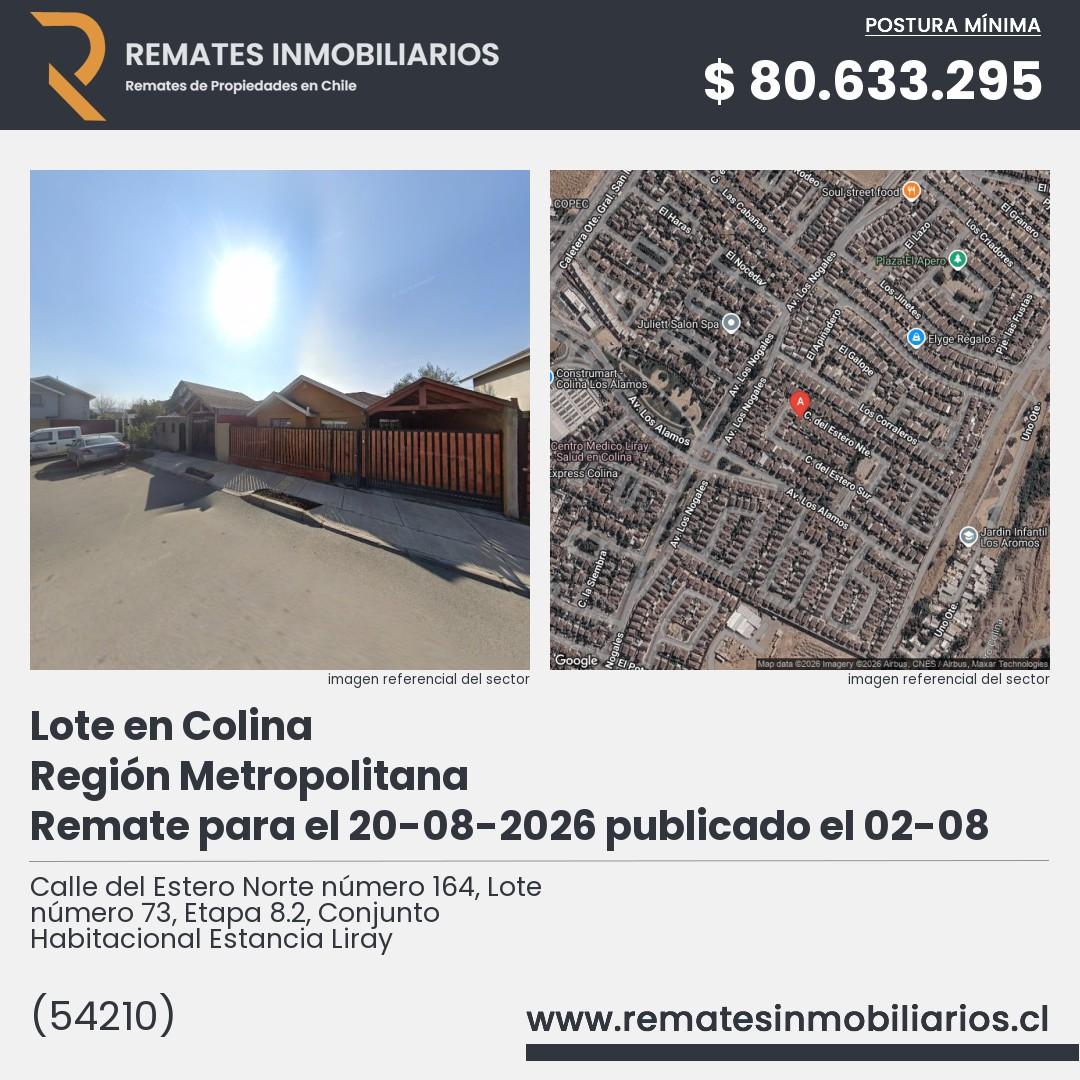 Imagen ficha Calle del Estero Norte número 164, Lote número 73, Etapa 8.2, Conjunto Habitacional Estancia Liray