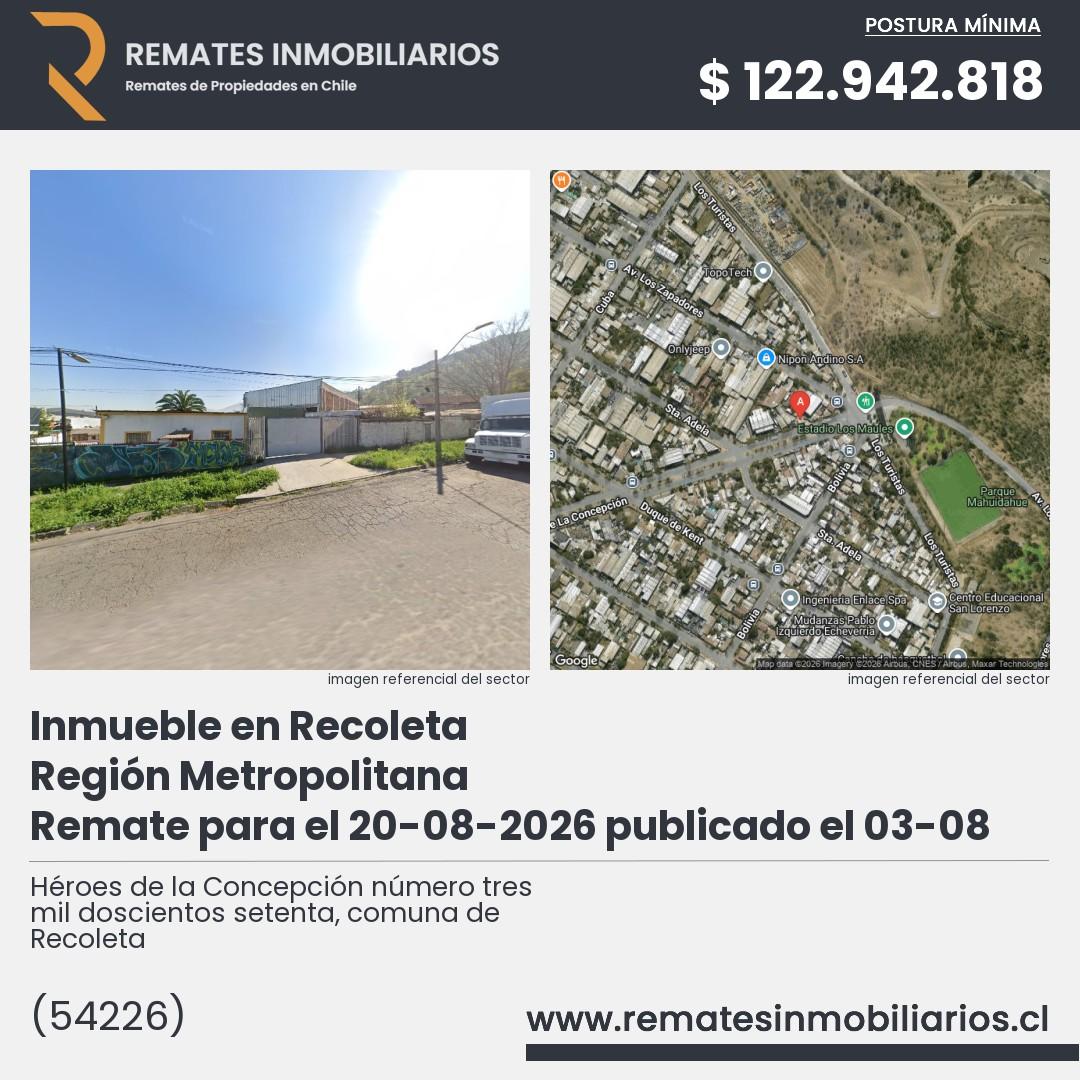 Imagen ficha Héroes de la Concepción número tres mil doscientos setenta, comuna de Recoleta